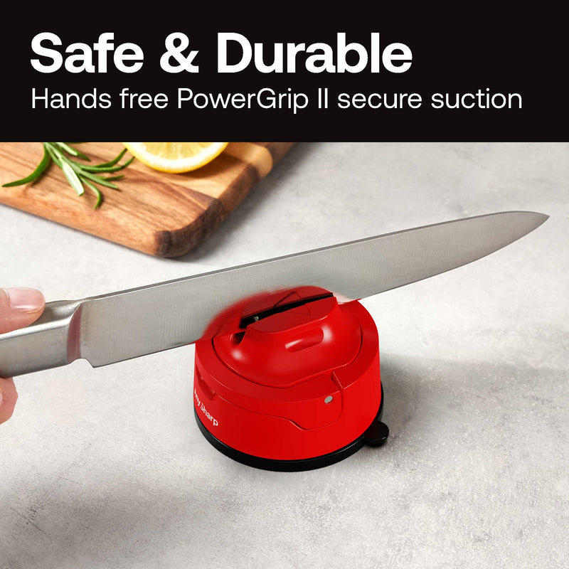 AnySharp Safer Hands-Free Knife Sharpener, Evo, Red