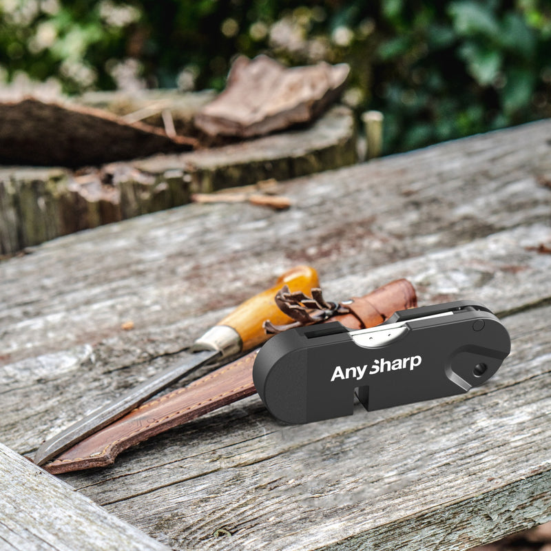  AnySharp XBlade Professional Knife Sharpener with PowerGrip -  Hands-Free and Secure - Gun Metal : Home & Kitchen