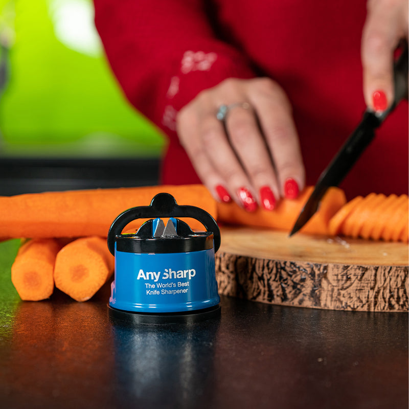 AnySharp Pro Knife One Handed Use Sharpener With Power Grip Surface –